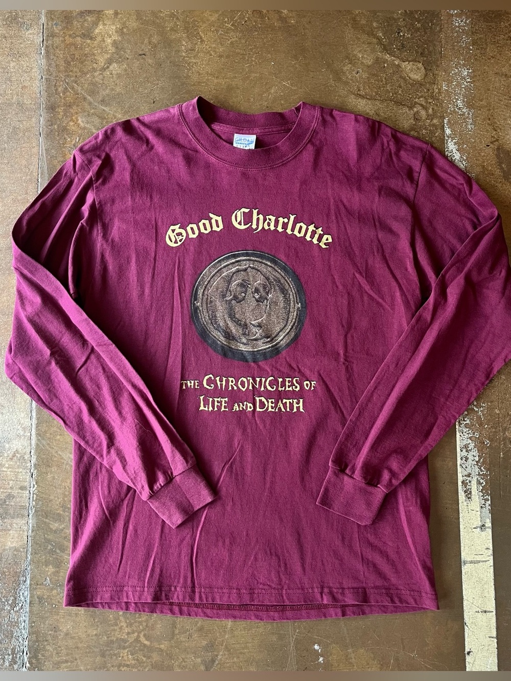 Good Charlotte Vintage Y2K Chronicles of Life and Death Logo Long Sleeve Tee L